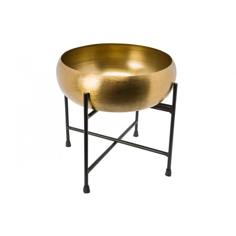 Decorative bowl on stand Lindi, matt brass,37x37x23cm