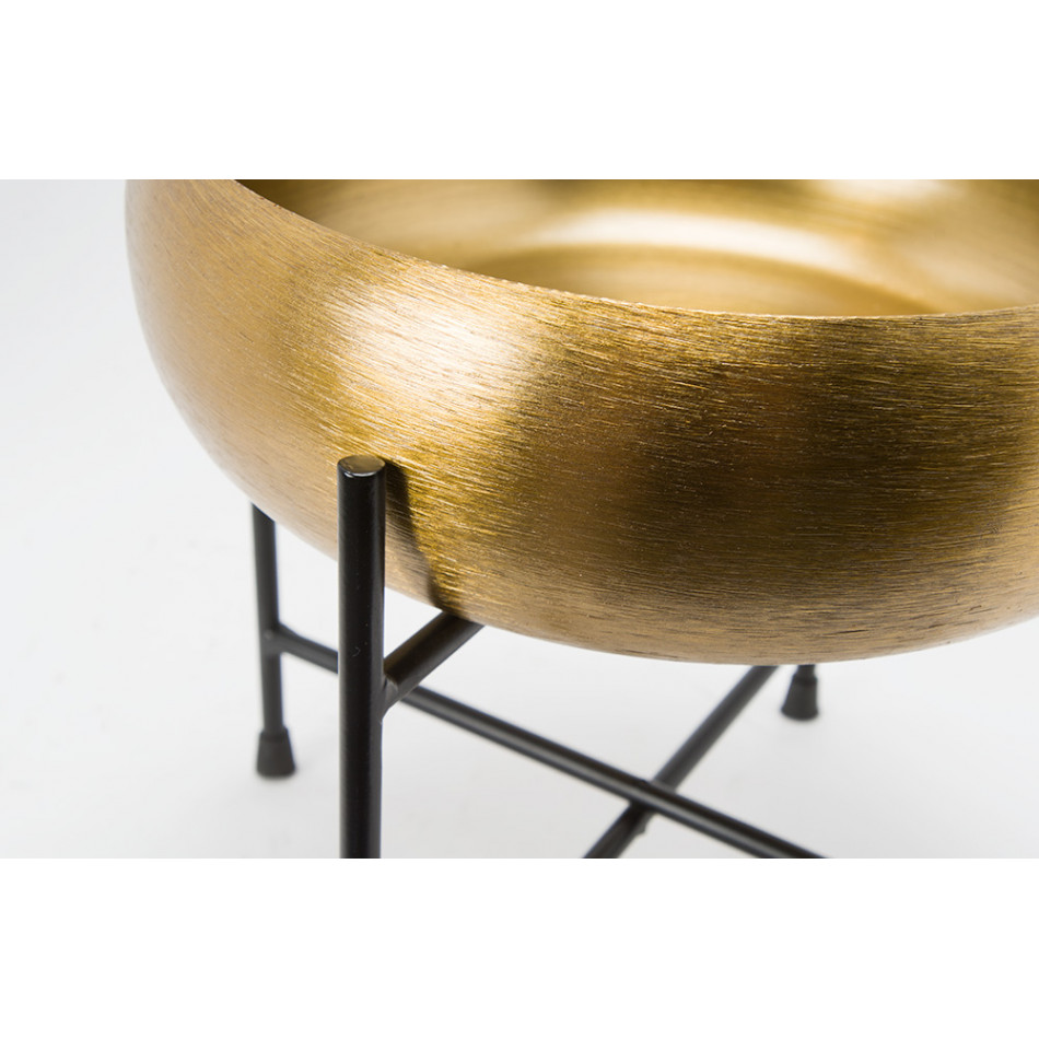 Decorative bowl on stand Lindi, matt brass,24x25x25cm