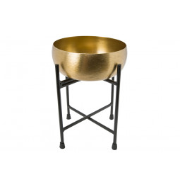 Decorative bowl on stand Lindi 41479,matt brass,24x17x17cm