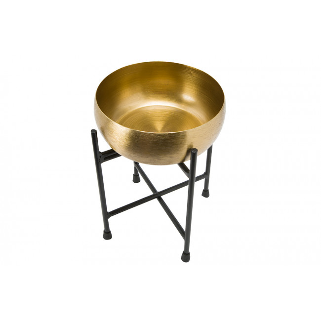 Decorative bowl on stand Lindi 41479,matt brass,24x17x17cm