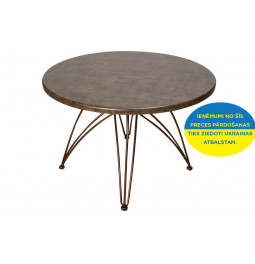 Coffee table Elsoto, copper legs, D70  H45cm