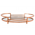 Tray with mirror oval M, rosegold, 5x34x21cm
