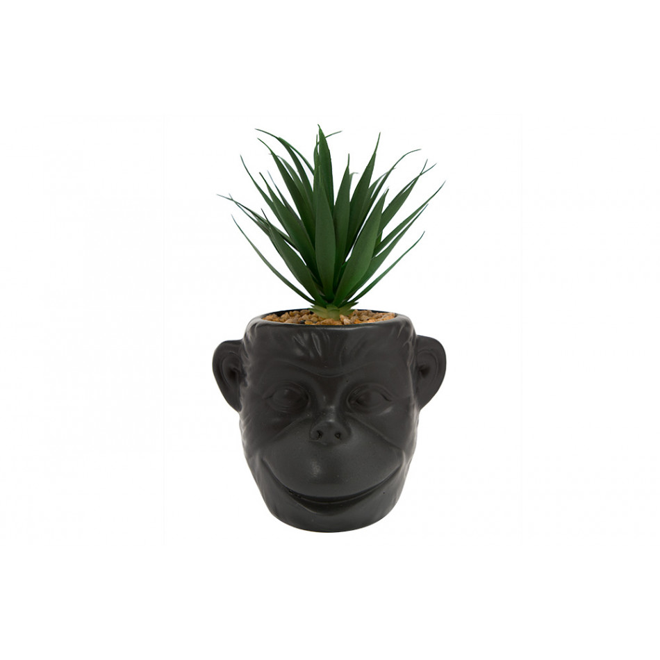 Planter Monkey, ceramic, black, H20cm