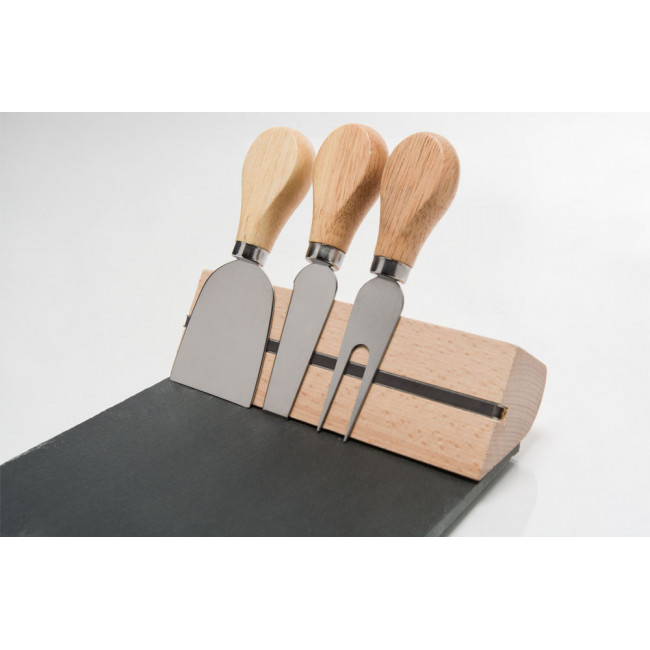 Cheese set with 3 knives, 30x15.5x12cm