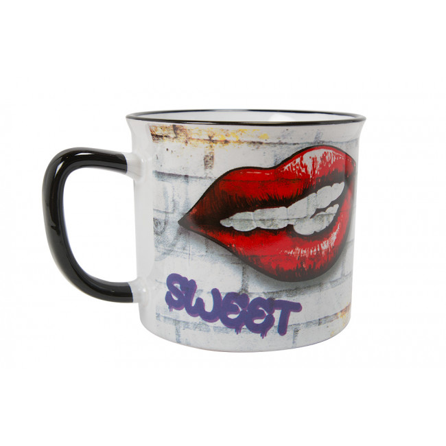 Mug Streetart Love/Kiss/Sweet, H9cm