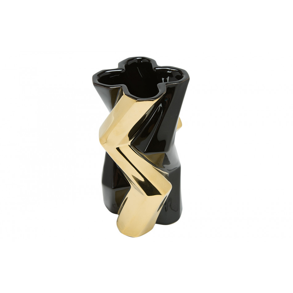 Vase Canto, black/golden, H19.5x11cm