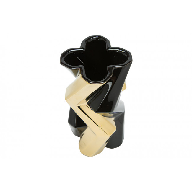 Vase Canto, black/golden, H19.5x11cm