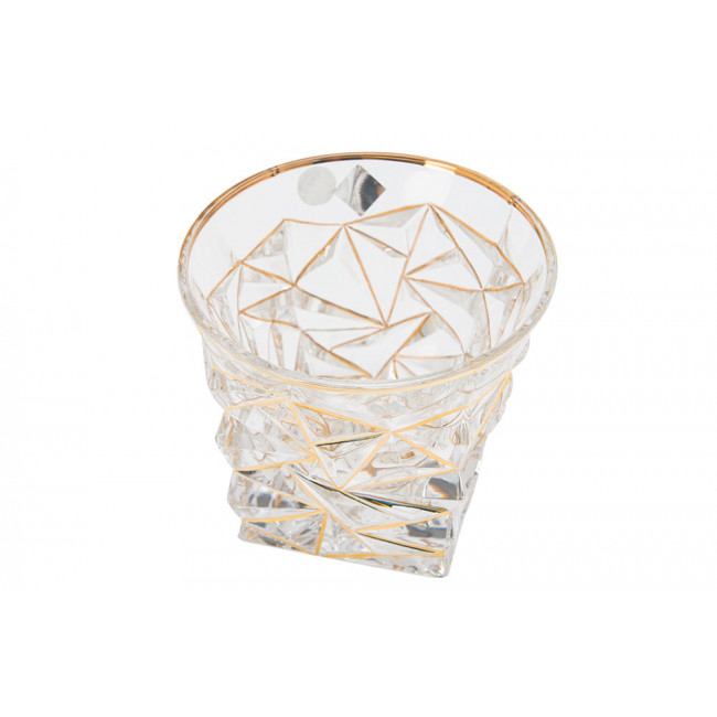 Crystal glass Glacier Golden, 350ml, H9xD7-10cm