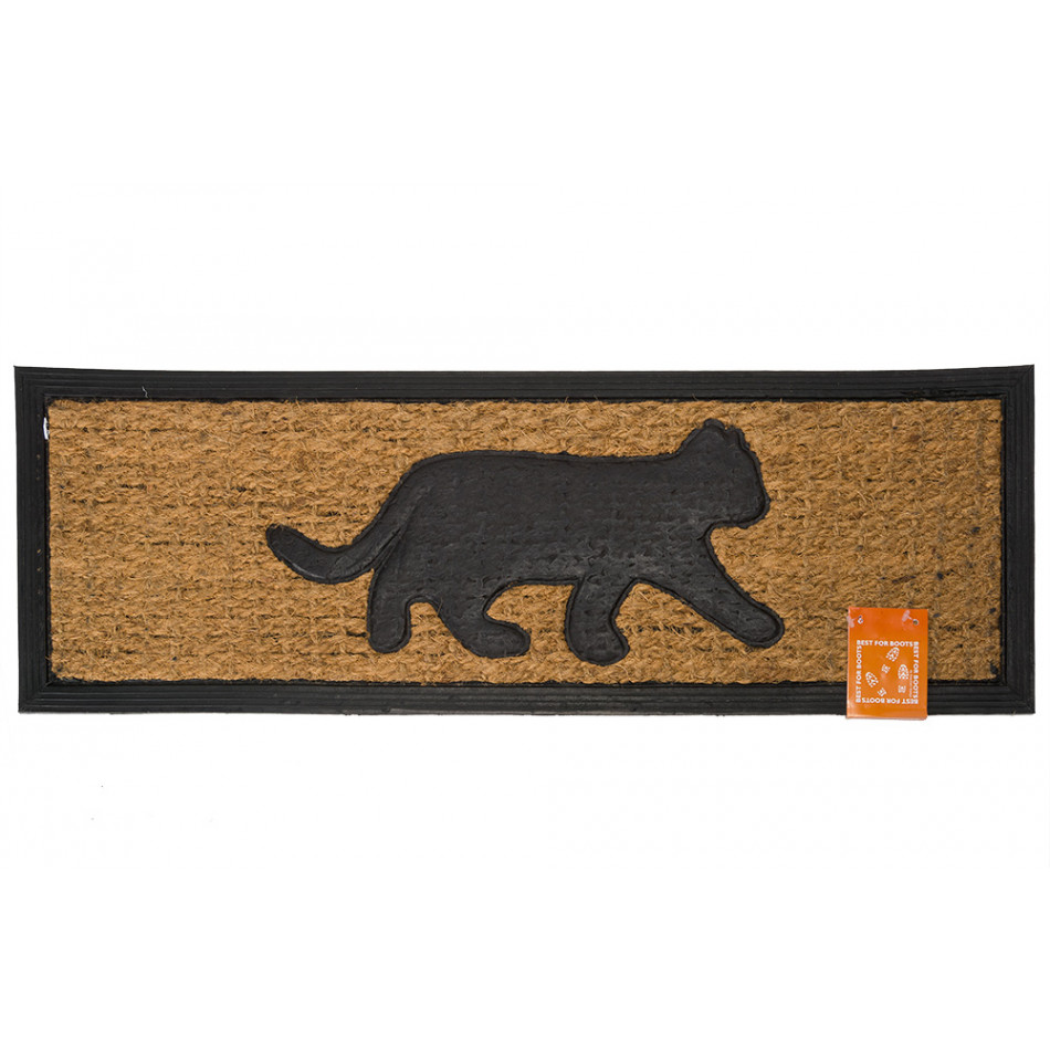 Rubber doormat/cocos Cat, 25x75x0.9cm