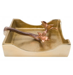 Napkin holder, gold/copper/bronze, 18x18cm