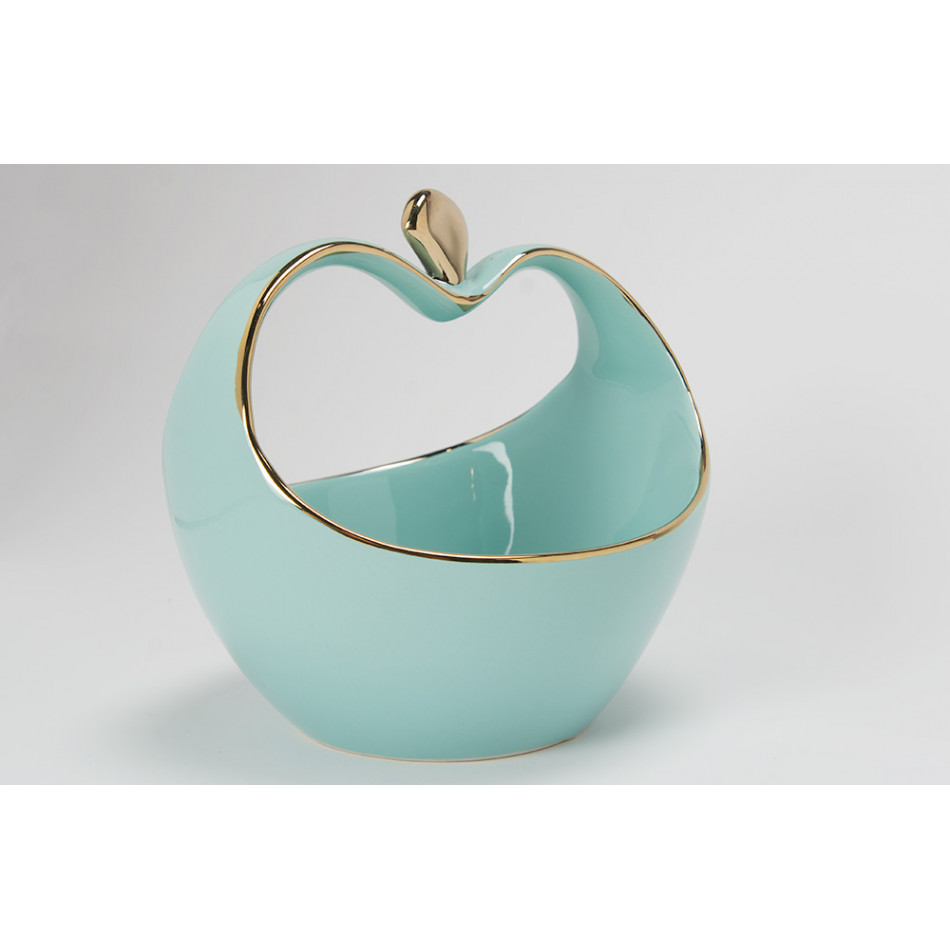 Decorative bowl Werona II, blue/gold, 13x13x12.5cm