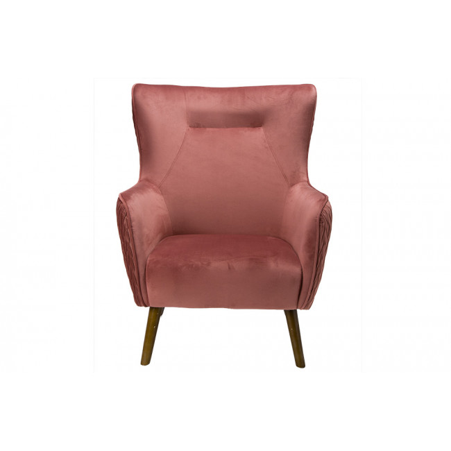 Armchair Dartford, velvet, old rose,100x75x83cm, seat h 40cm