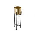 Pot on stand Lilberg, brass antique, frame black matt 22x22x