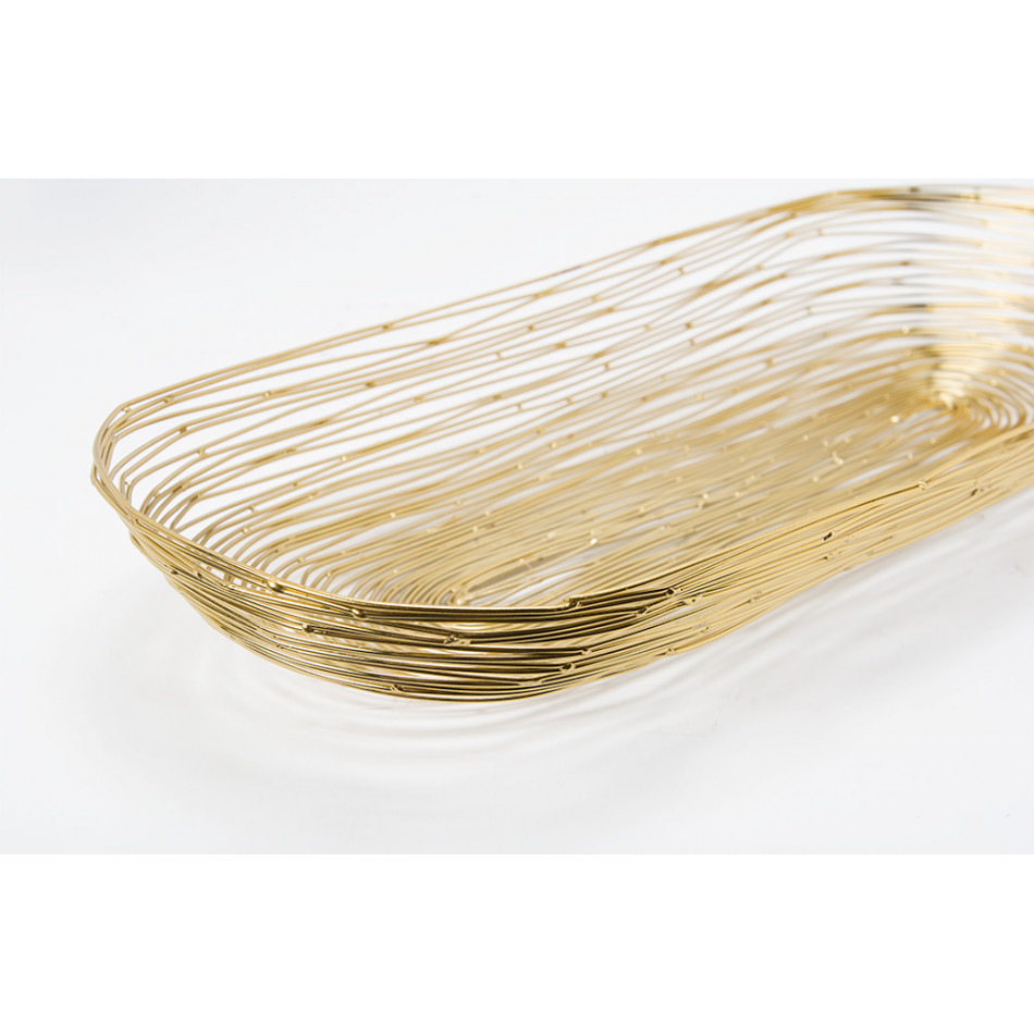 Tray Lora, shiny brass plating, 5.5x45x18.5cm