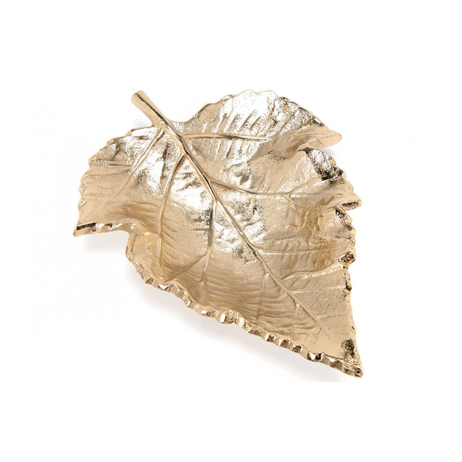 Decorative bowl Maple leaf, champagne gold, 23x18cm