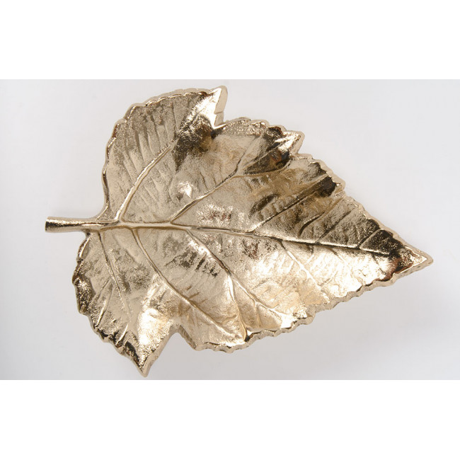Decorative bowl Maple leaf, champagne gold, 23x18cm