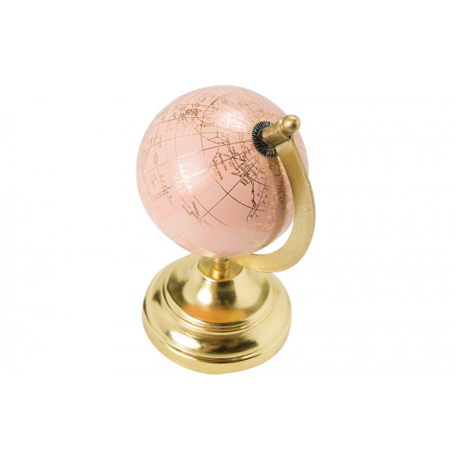 Decor Globe, pink/golden, 13x10x20cm