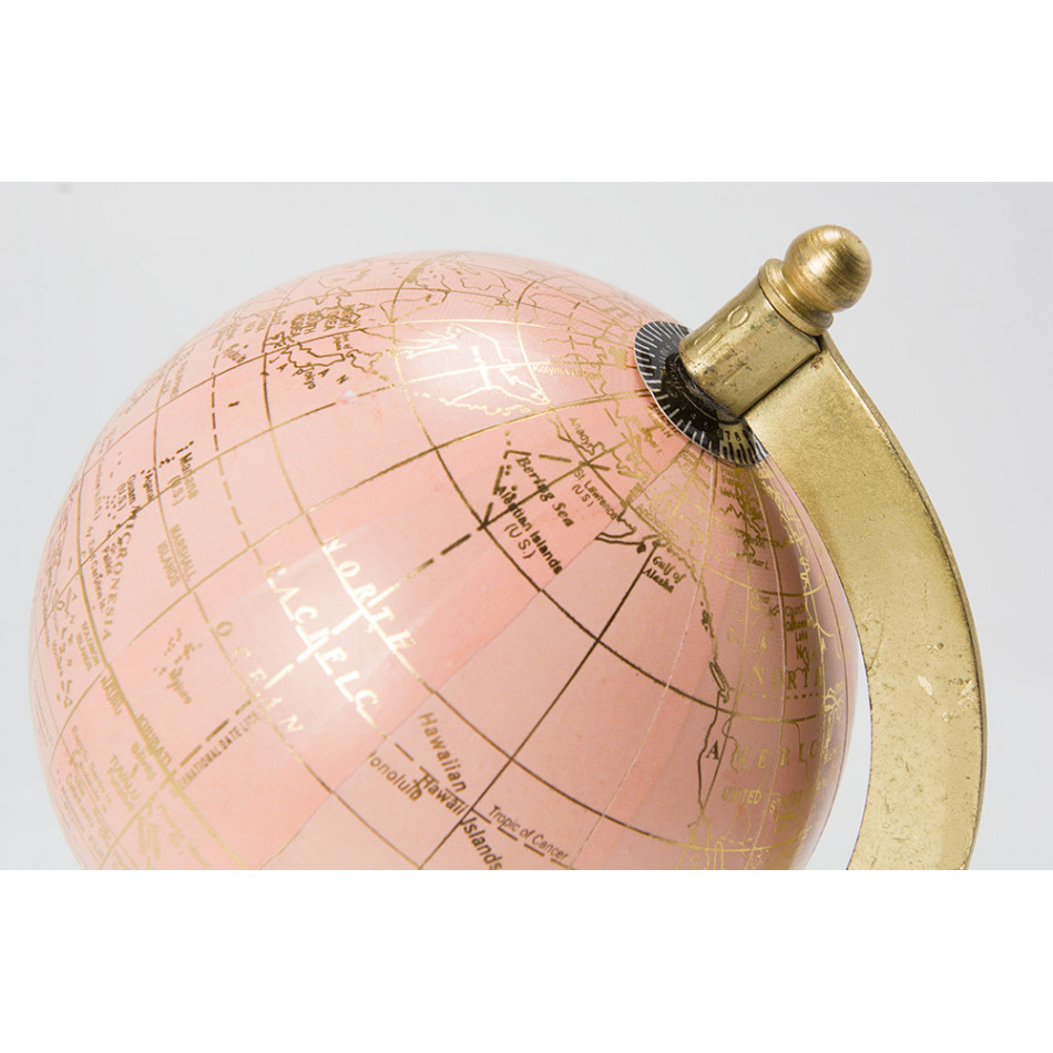 Decor Globe, pink/golden, 13x10x20cm