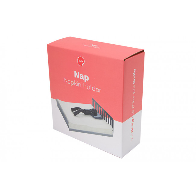 Napkin holder Nap, silver/black, 7.5x20.5x20cm, met/plastic 