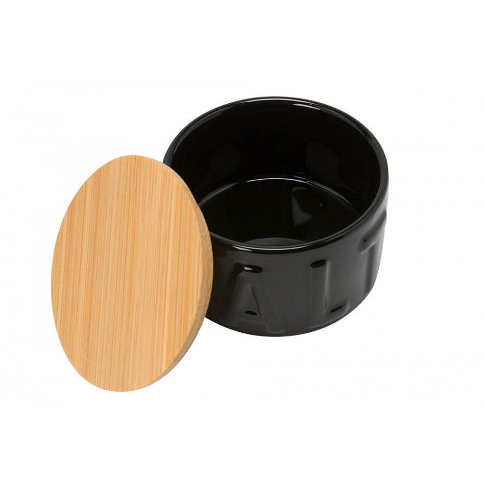 Flake salt cellar Salt, black, ceramic, 4.8x8x8cm