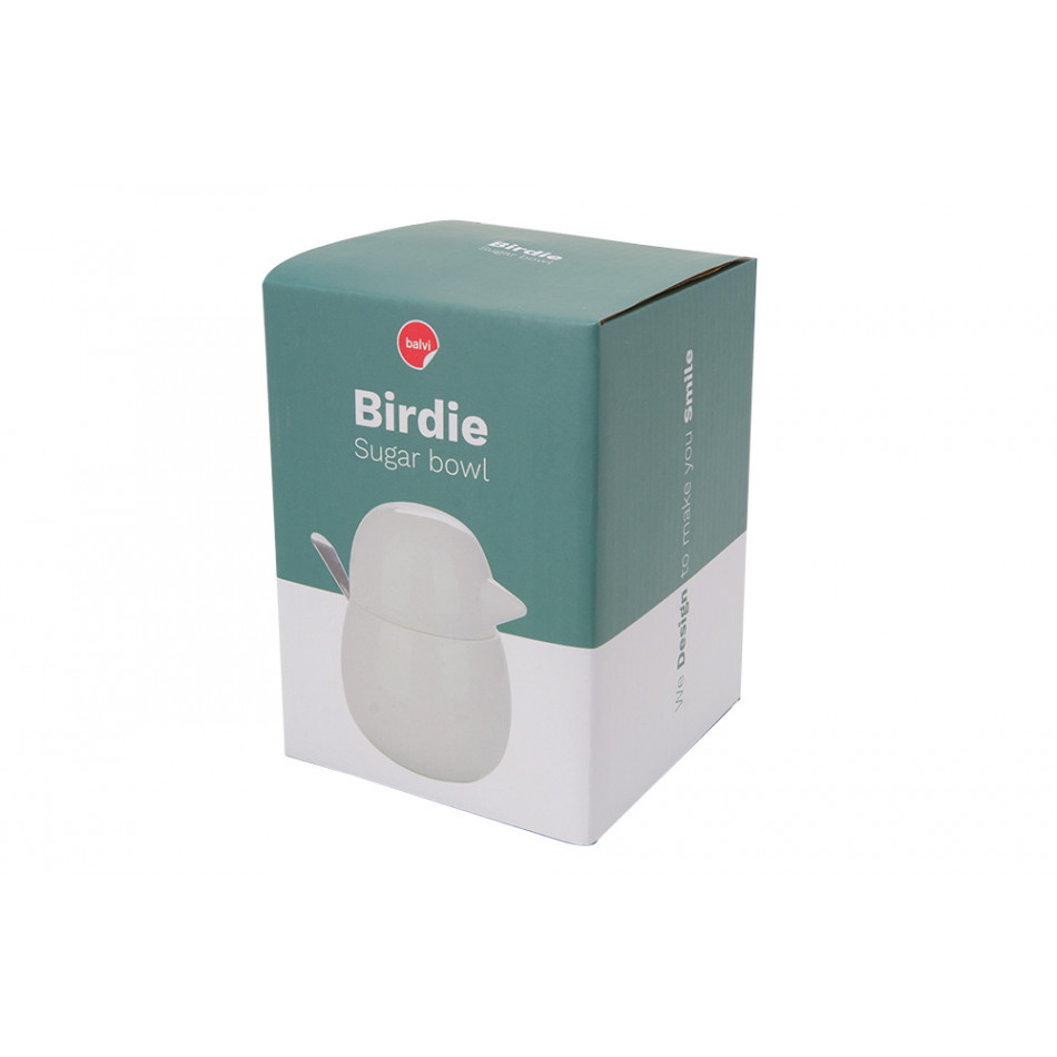 Sugar bowl Birdie, white, porcelain, 15.5x10.4x11.5cm