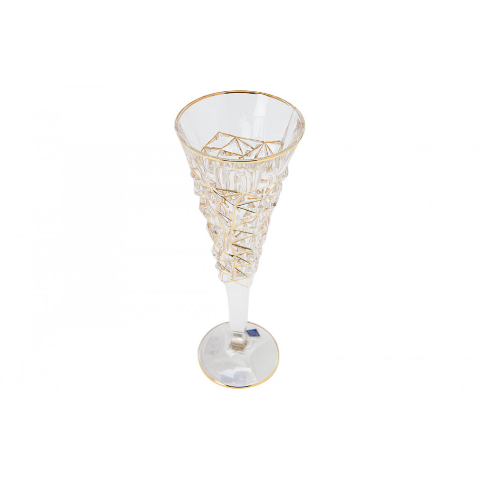 Crystal wine glass Glacier Golden, 200ml, H24xD8cm