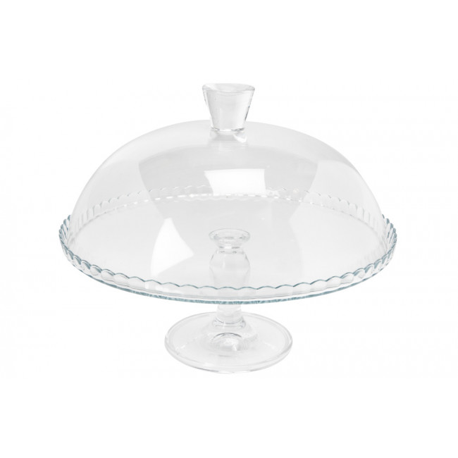 Tray with lid Lara, glass, D32 x H26cm