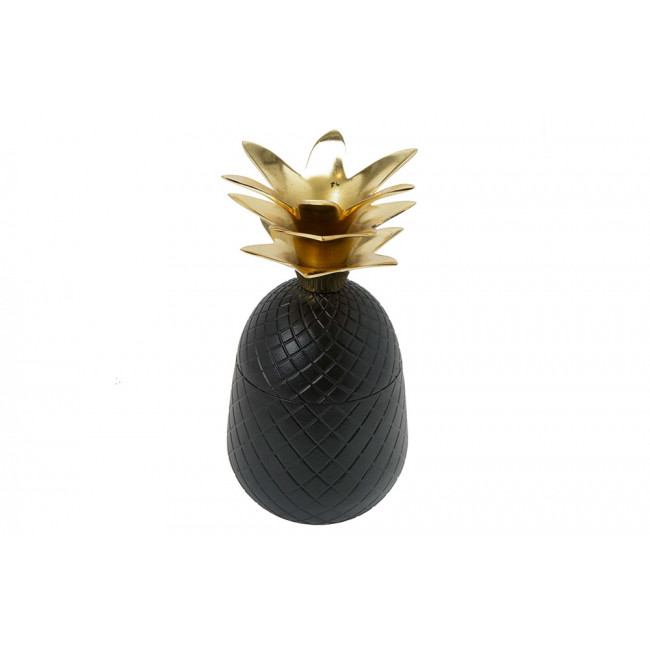 Decorative Pineapple box, black/gold, 22cm
