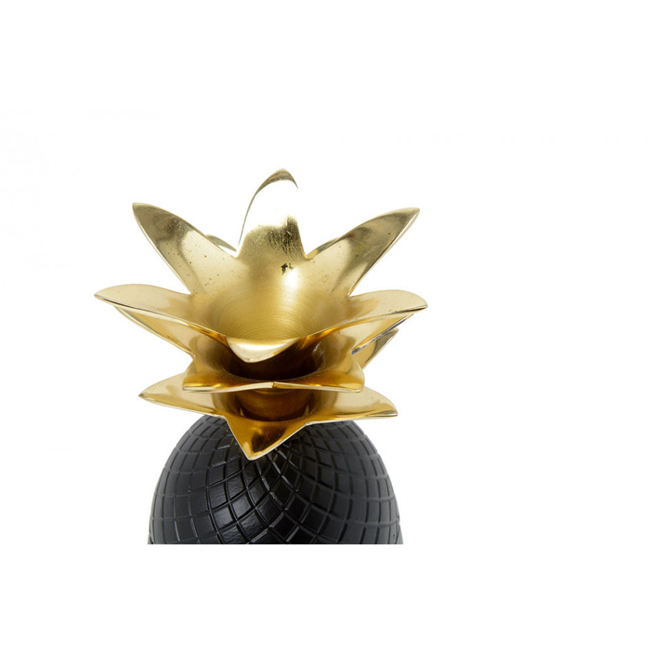 Decorative Pineapple box, black/gold, 22cm