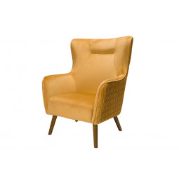 Armchair Dartford,velvet,yellow gold,100x75x83cm, seat h40cm