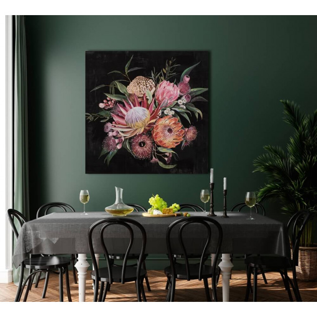 Picture Flower bouquet on dark background, 100x100cm