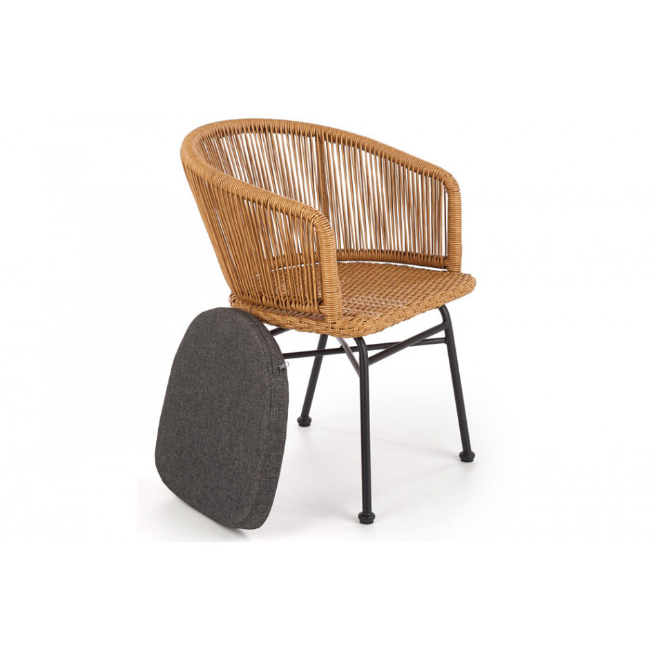 Chair Hobo, black/brown, 55x47xH74/seat.H43cm