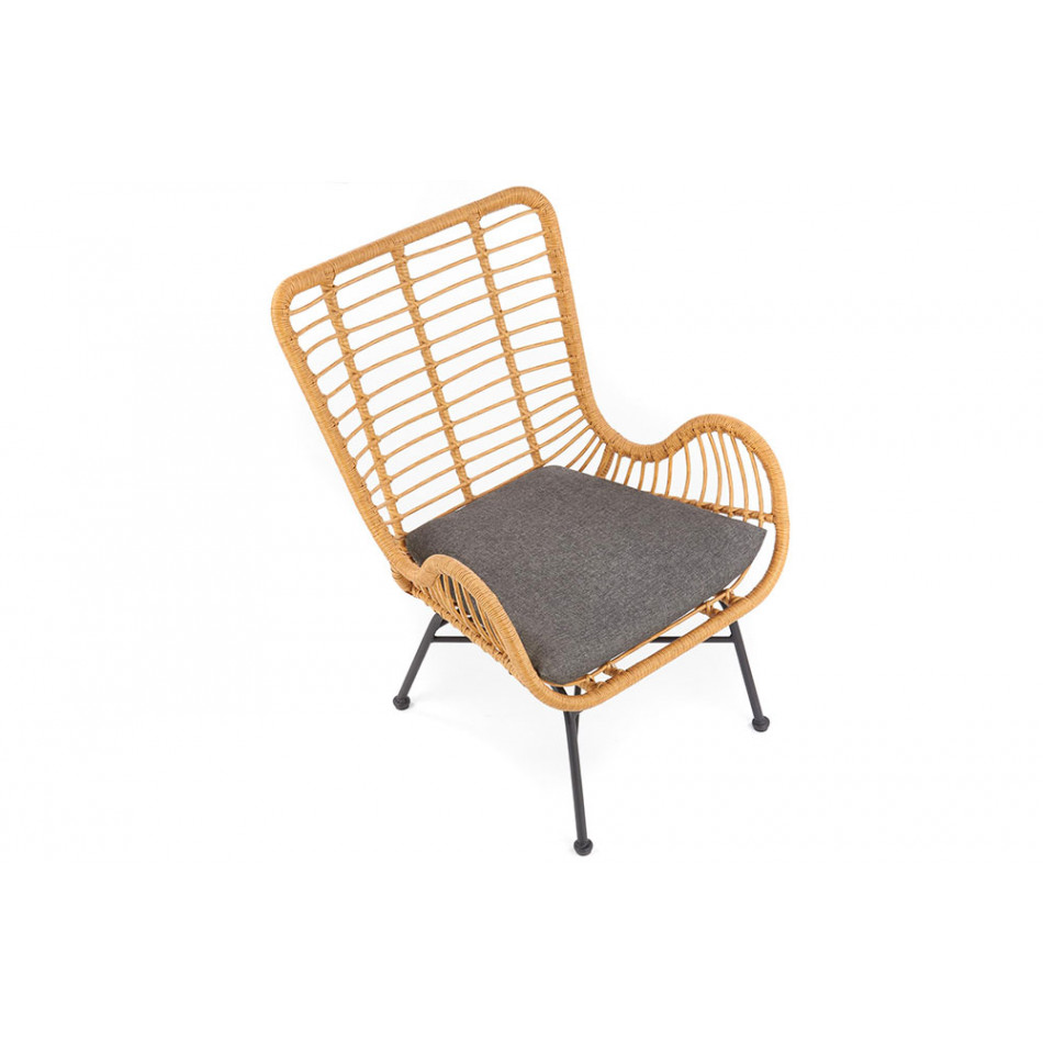 Arm chair Haro, black/ metal, 69/58/93/42 cm