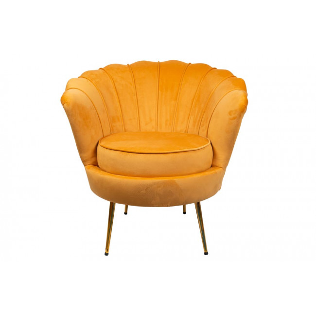 Armchair Amorinito, gold, velvet, 75x71x77cm, seat h 47cm