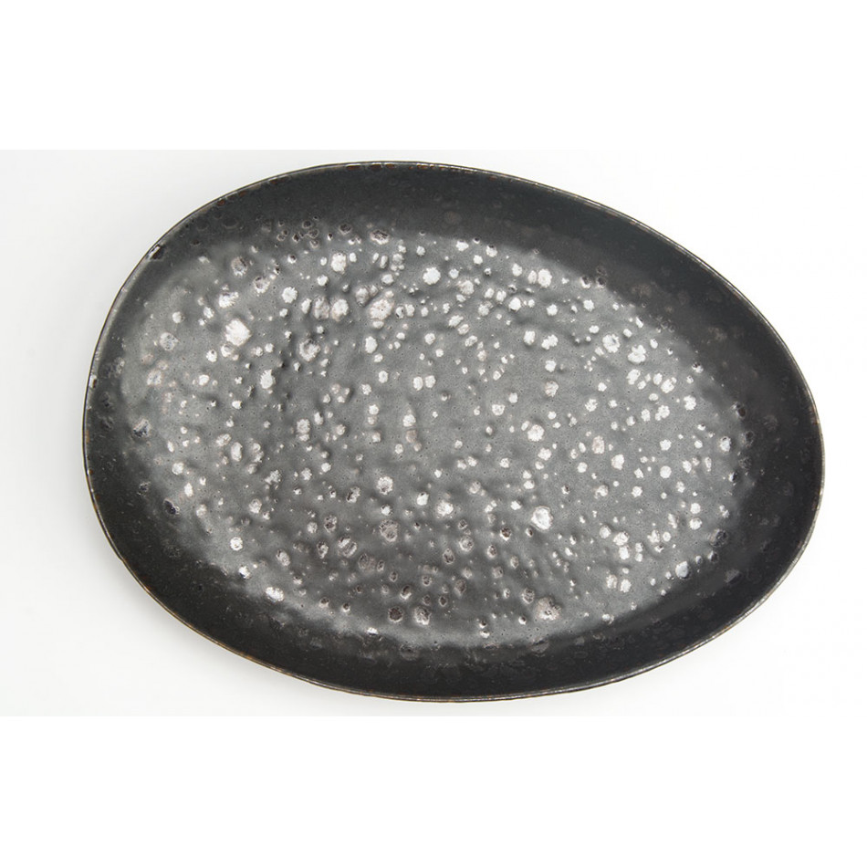 Plate Black TT mineral, 27x20cm
