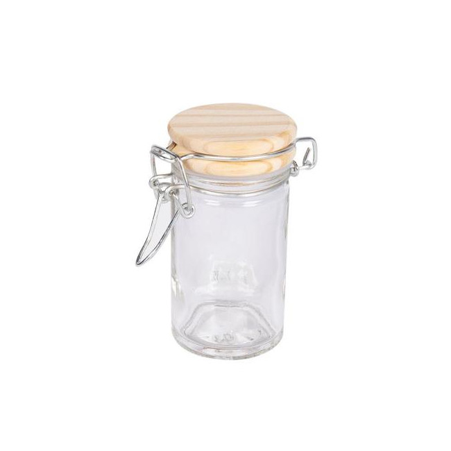 Glassjar with lid, pine, 4.5x8.4cm