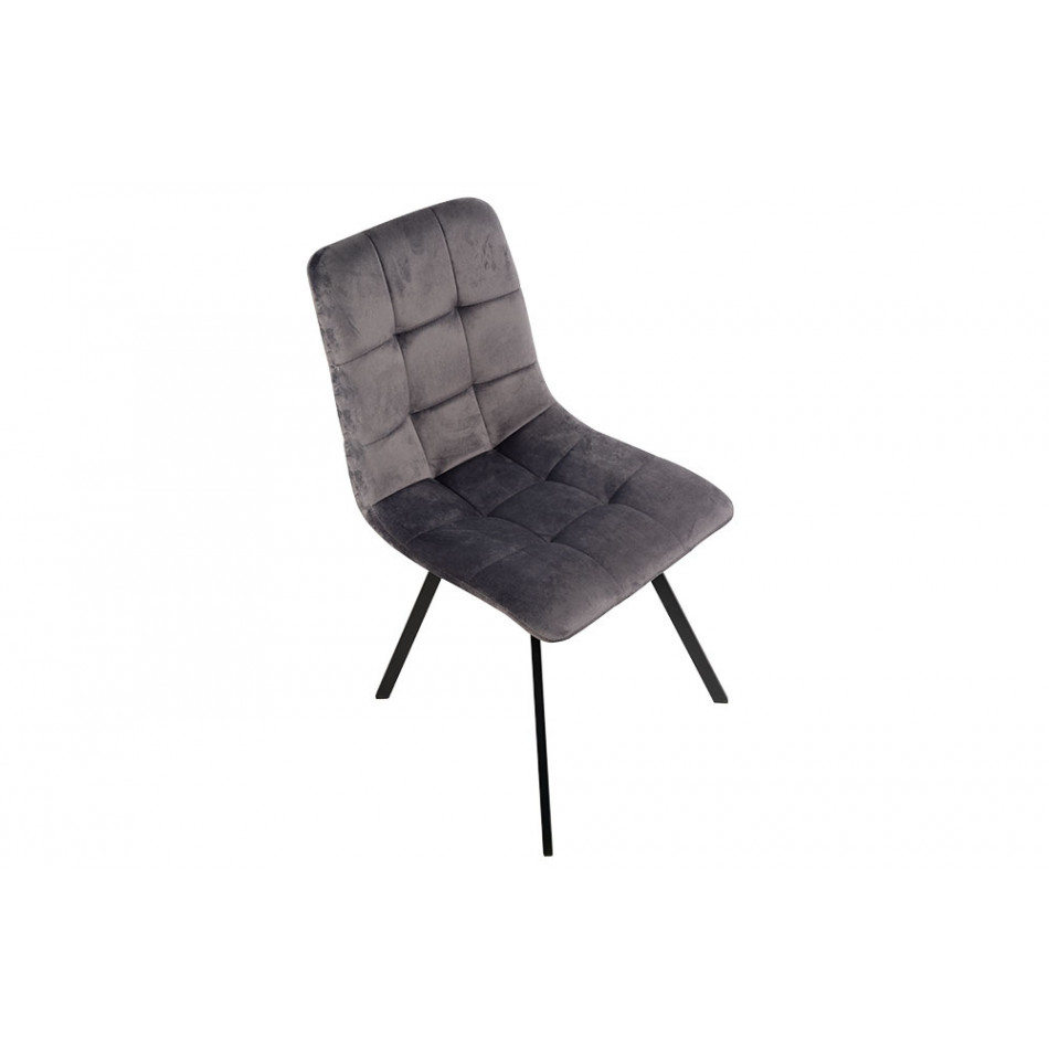 Dining chair Tauton,  grey, velvet, 56x40x85cm, seat h 48