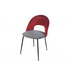 Dining chair Toby, grey/burgundy, H79x52x44cm, seat H47