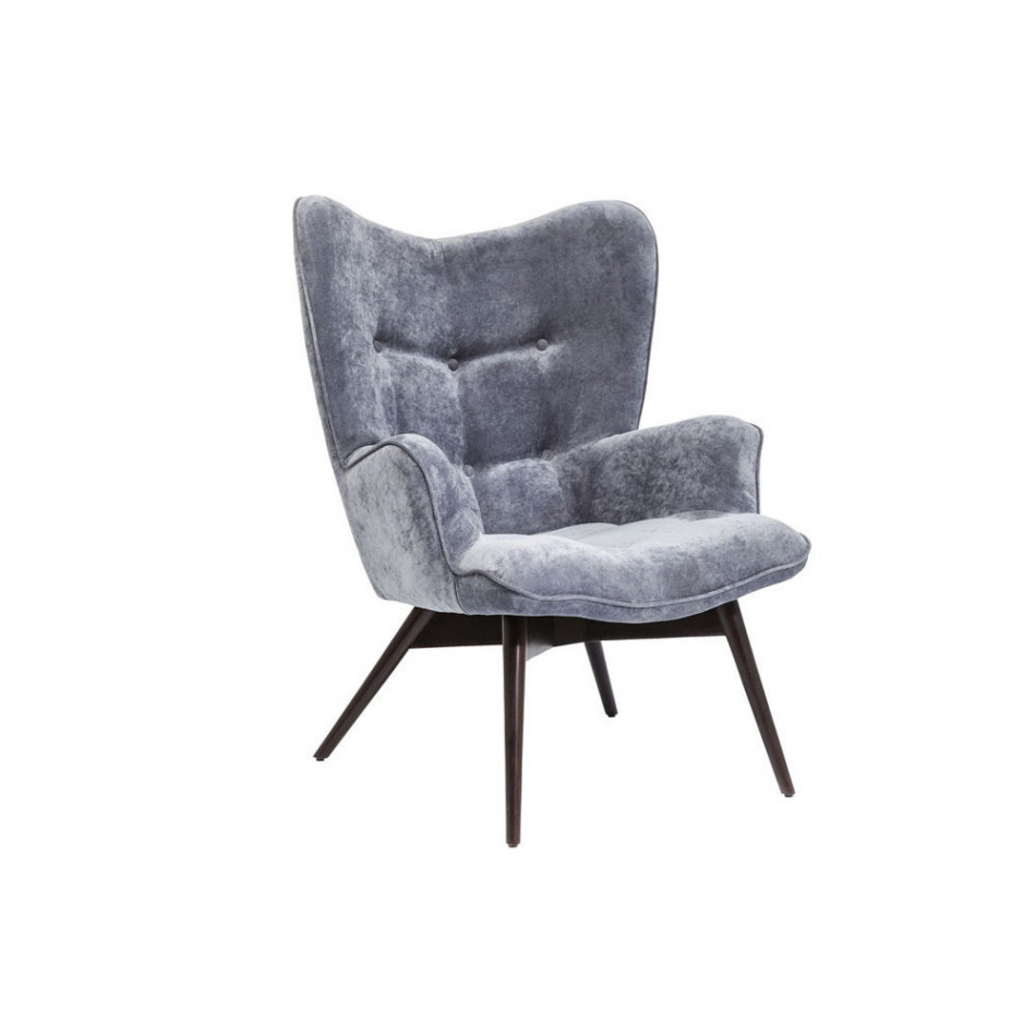 Arm chair Vicky Velvet, grey, 92x59x63cm