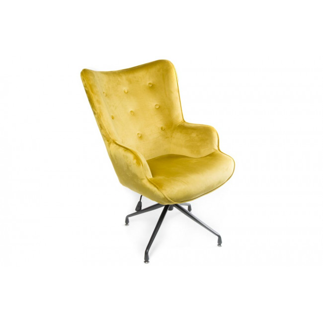 Armchair Dallas, velvet, gold, 103x75.5x70cm, seat h 50cm