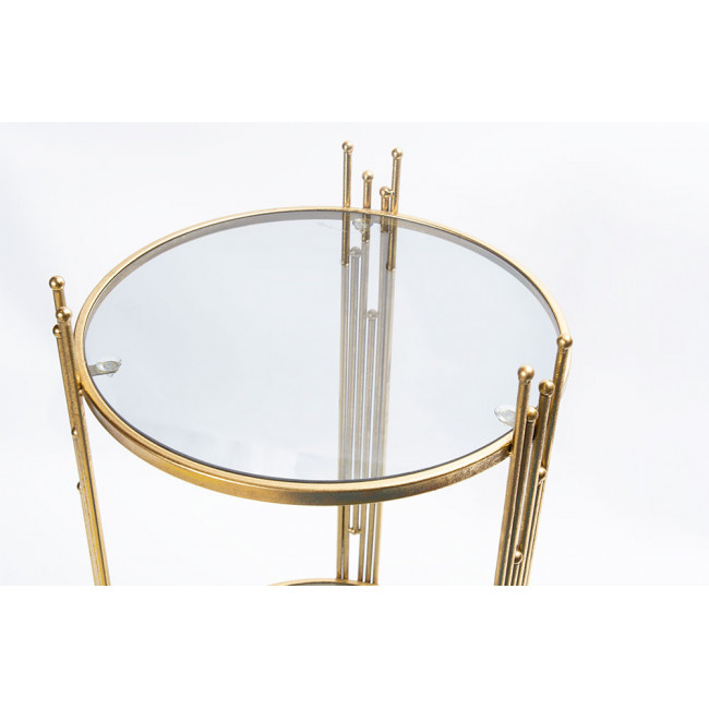 Metal table Bampton M, glass top, gold, H62cm D35cm