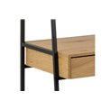 Bookcase Seaford w 1 drawer, oak/black frame, 77x36x174.5cm
