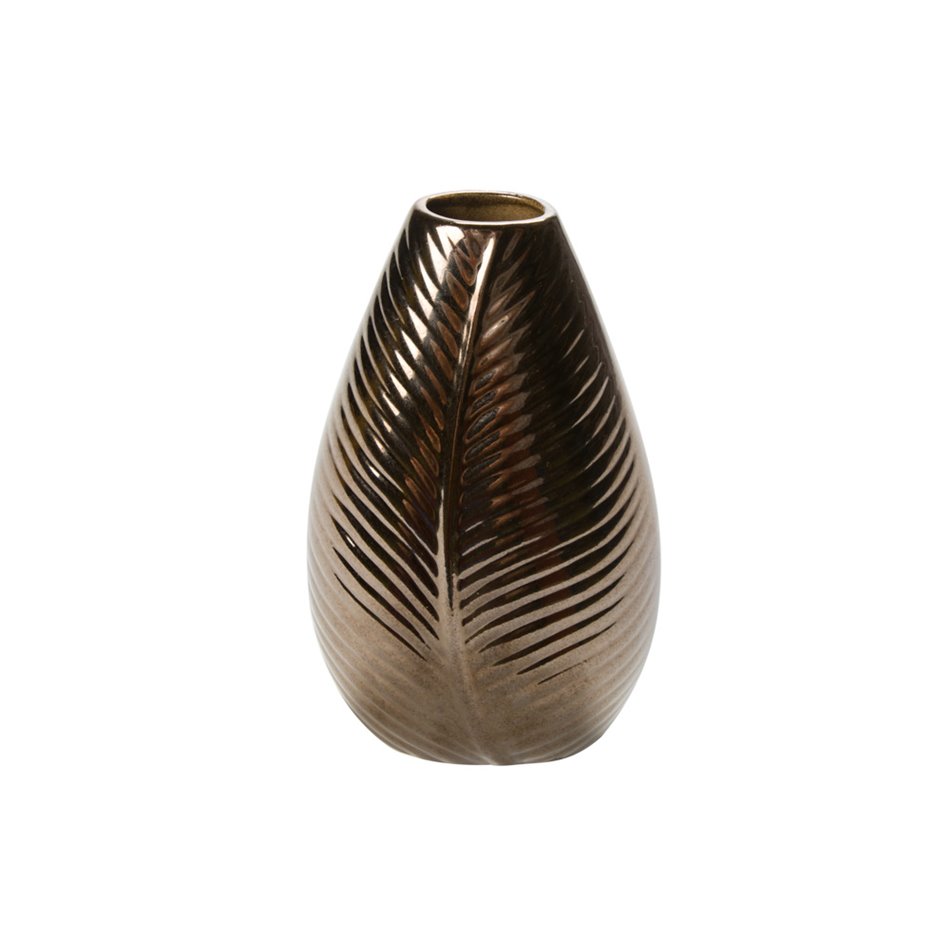 Vase Nature leaf S, gold, 12x6.5x20.5cm