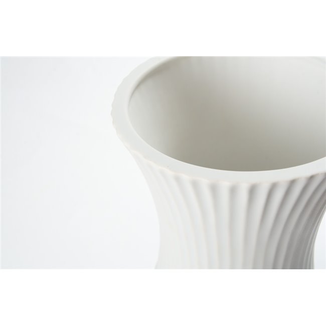 Vase 5 Face woman medium, white, 13.5x13.5x35cm