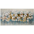 Picture Flowers in golden/white, 120x4x60cm