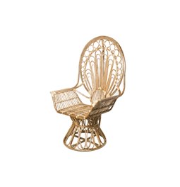 Bamboo chair Peacock, natural, 78x58x127cm