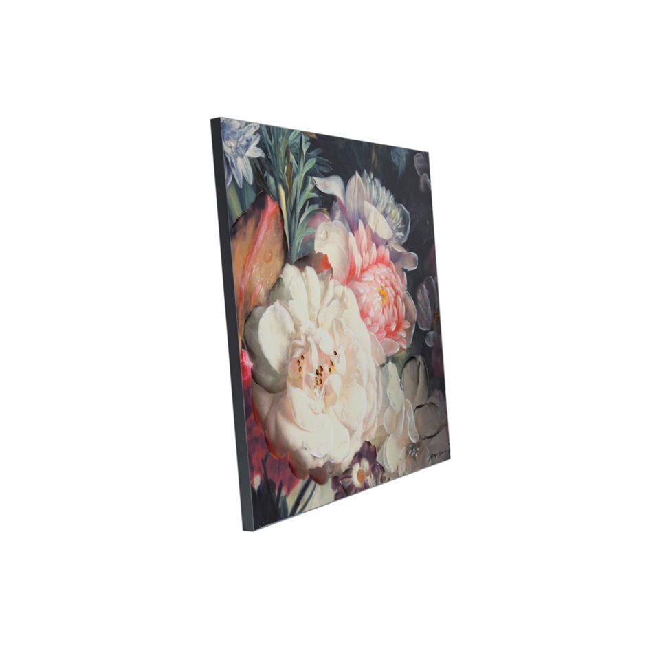 Picture Flowers, white/orange, 80x3x80cm