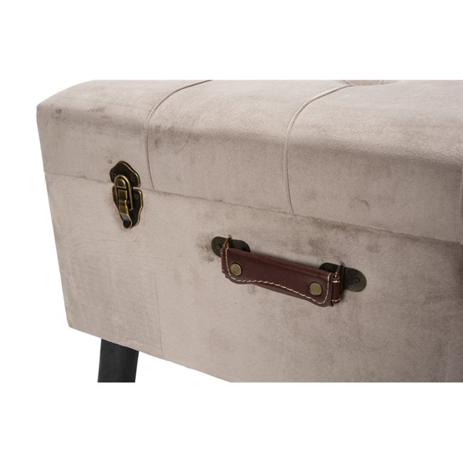 Bench Ferento L, taupe colour, velvet, 60x40x49cm