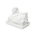 Butter dish Buddha, white, ceramic, 17x14cm