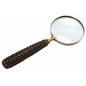 Brass 4 magnifier with resin handle brass finish, 25.5x10x3c